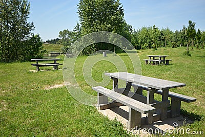 Picnic area in France Stock Photo