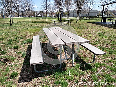 Picnic Area in a Public Park, Rutherford, NJ, USA Stock Photo