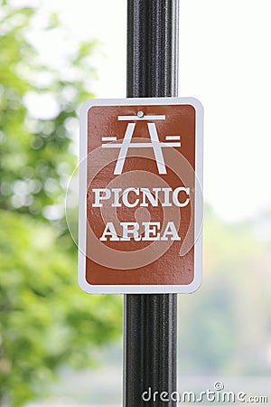 Picnic Area Sign Stock Photo