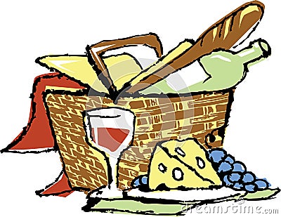 Picnic basket Vector Illustration