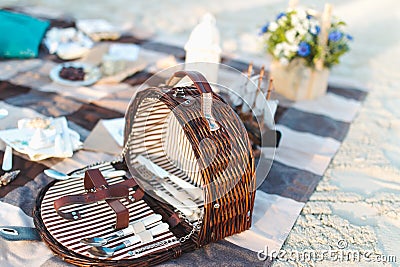 Picnic basket Stock Photo