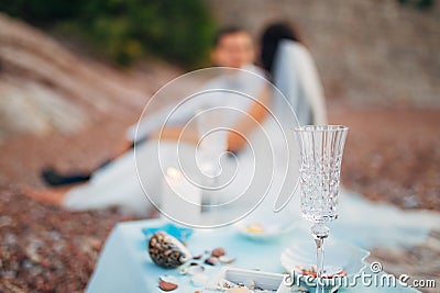 Picnic on the beach Stock Photo