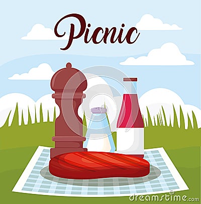 Picnic and food design Vector Illustration