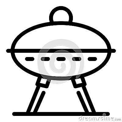 Picnic grill icon, outline style Vector Illustration