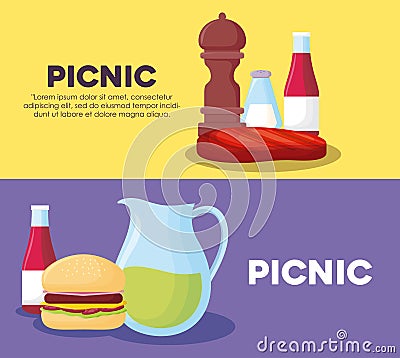 Picnic infographic design Vector Illustration