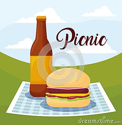 Picnic and food design Vector Illustration
