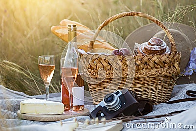 Picnic in the meadow Stock Photo