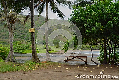 Picnic Site in the Halawa Valley Stock Photo