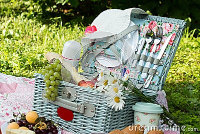 Picnic in the style of shabby chic Stock Photo