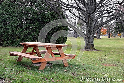 Picnic table Stock Photo