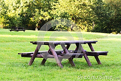 Picnic table Stock Photo