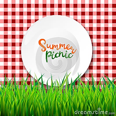 Picnic table cloth. Seamless checkered vector pattern. Vintage color plaid fabric texture. Vector Illustration