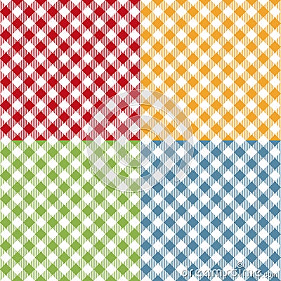 Picnic table cloth seamless pattern set. Picnic plaid texture Vector Illustration