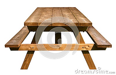 Picnic Table Front View Stock Photo