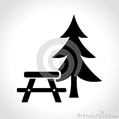 Picnic table icon Vector Illustration