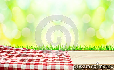 Picnic table in nature Stock Photo