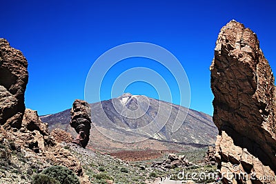 Pico de Teide and Roque Cinchado Stock Photo