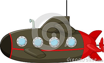 Antique submarine cartoon Stock Photo