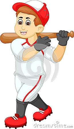 Handsome batter baseball cartoon Stock Photo