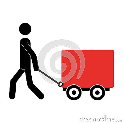 Pictogram carrying Freight car icon Vector Illustration