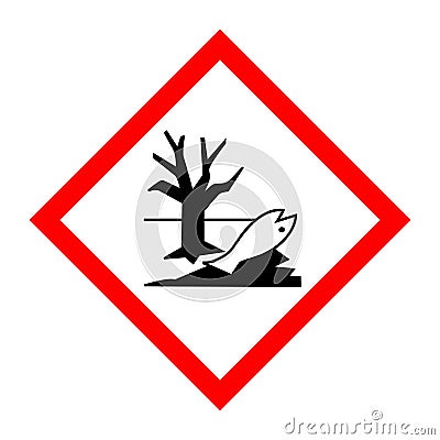 Pictogram for environmentally hazardous substances Cartoon Illustration