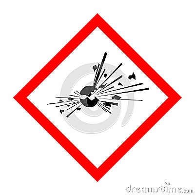 Pictogram for explosive substances Cartoon Illustration