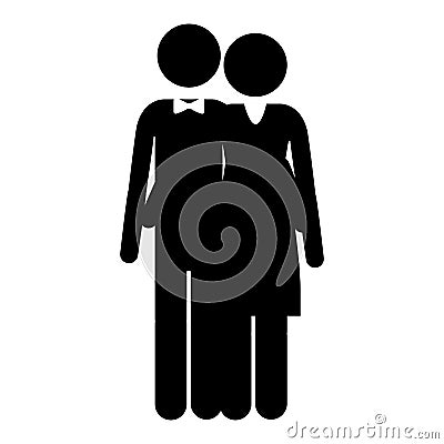 Pictogram husband and wife embraced Vector Illustration