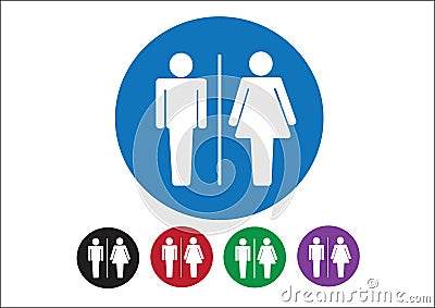 Pictogram Man Woman Sign icons, toilet sign or restroom icon Vector Illustration