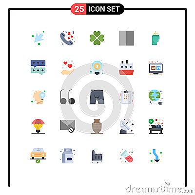 Pictogram Set of 25 Simple Flat Colors of psychology, hypnosis, love, hand, grid Vector Illustration