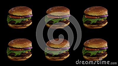 Hamburgers Pictogram Six Days A Week Stock Photo