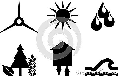 Pictogramms sustainable energy Stock Photo