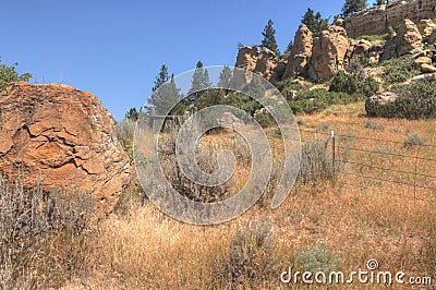 Pictograph State Park outside of Billings, Montana in Summer Stock Photo