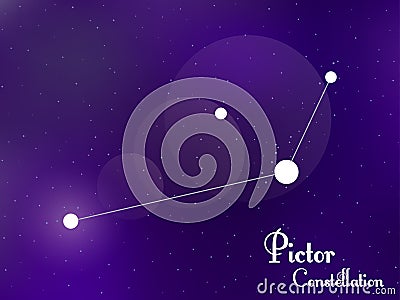 Pictor constellation. Starry night sky. Cluster of stars, galaxy. Deep space. Vector illustration Vector Illustration