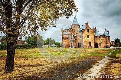 Pictorial autumn landscape with old castle. Stock Photo