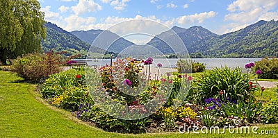 Pictorial seafront schliersee, bavarian alps Stock Photo