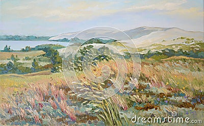 Picture Baltic Herbs. Canvas, oil Stock Photo