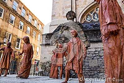 Bath Abbey statues, UK Editorial Stock Photo