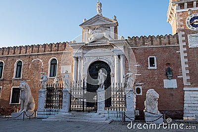 Arsena building in Venice Stock Photo