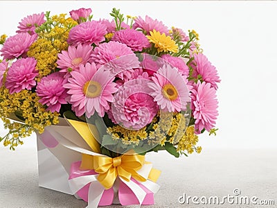 Picture of a beautifully arranged bouquet of colorful flowers Stock Photo