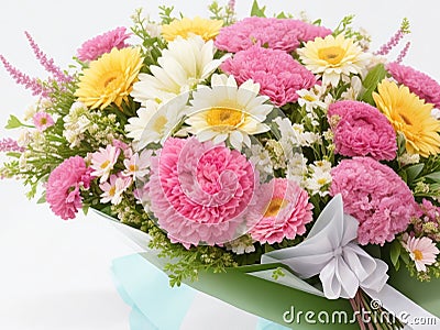 Picture of a beautifully arranged bouquet of colorful flowers Stock Photo