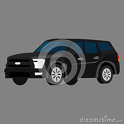 Picture of a black jeep on a gray background Stock Photo
