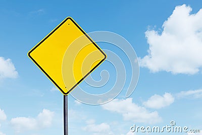 Blank yellow highway sign Stock Photo