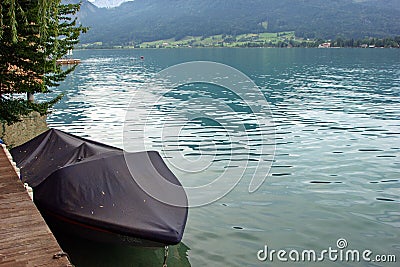 On the shore of Lake St. Wolfgang, Austria Editorial Stock Photo