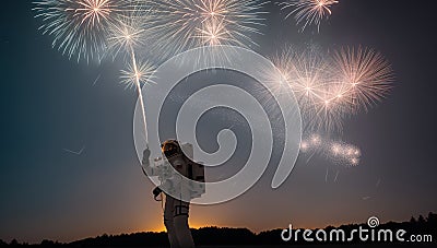 A Picture Of A Breathtakingly Gorgeous Fireworks Display In The Sky AI Generative Stock Photo