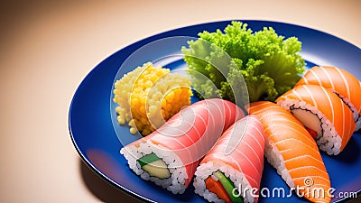 A Picture Of A Breathtakingly Haunting And Ethereally Delicious Sushi AI Generative Stock Photo