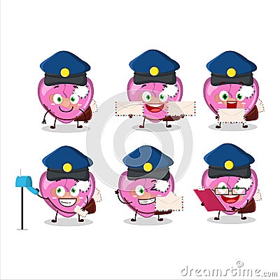 A picture of cheerful pink broken heart love postman cartoon design concept Cartoon Illustration