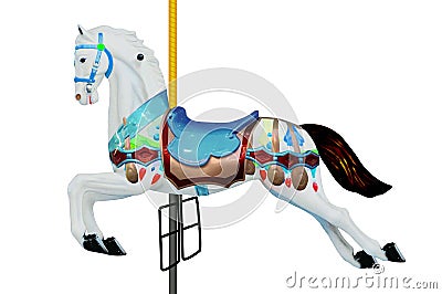 Horse carousel, isolated Stock Photo