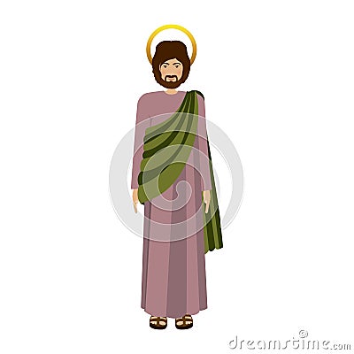 Picture colorful saint josepf father Vector Illustration