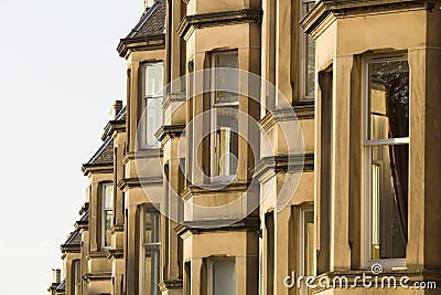 Victorian colony homes made of sandstone in Edinburgh, Scotland Stock Photo