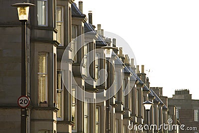 Victorian colony homes made of sandstone in Edinburgh, Scotland Stock Photo